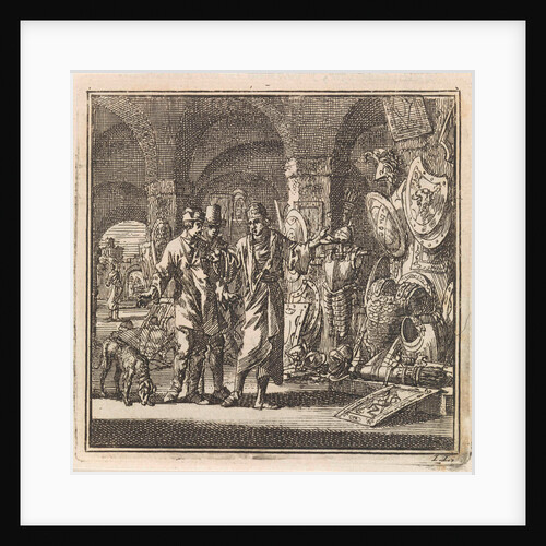 Man shows two men exhibited weapons by Arentsz & Pieter Cornelis van der Sys II