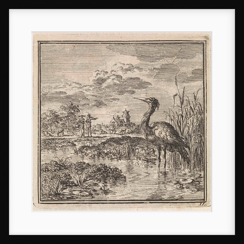 Heron in a pond by Pieter Arentsz & Cornelis van der Sys II