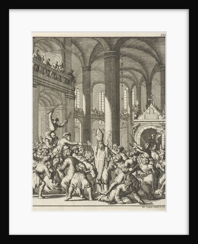 Distribution of the sacred fire during Easter in the Holy Sepulchre in Jerusalem by Jan Luyken