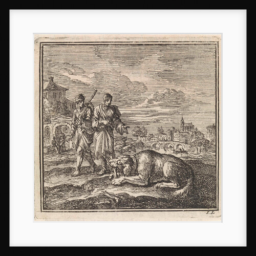 Dog chews off a bone by Pieter Arentsz & Cornelis van der Sys II