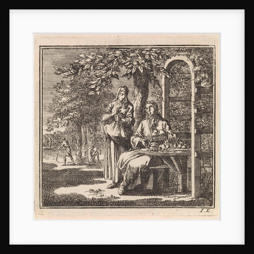 Man shows different notes to a woman by Pieter Arentsz & Cornelis van der Sys II