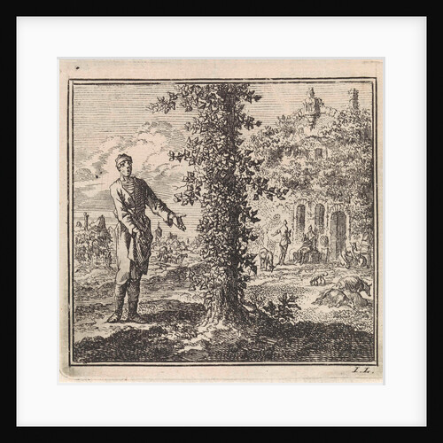 Man viewing an ivy-covered tree by Pieter Arentsz & Cornelis van der Sys II