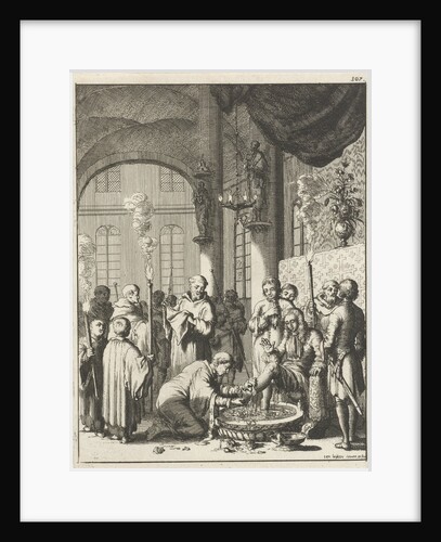 Foot Washing of the travelers in a monastery in Jerusalem by Jan Luyken