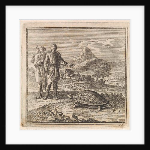 Two travelers admire a turtle by Pieter Arentsz & Cornelis van der Sys II