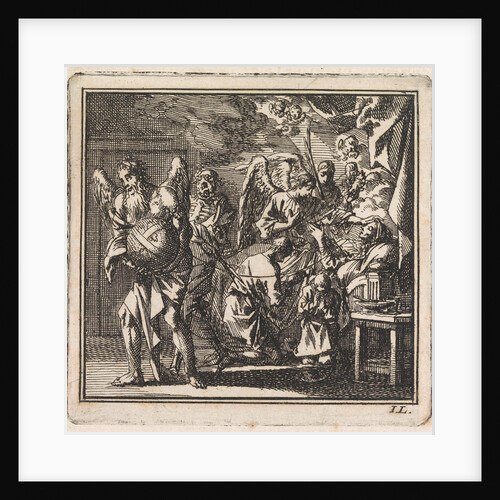 Death is about to cut the thread of life of a dying woman by Cornelis van der Sys II