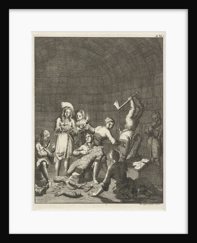 Figures find a mummy in a pyramid by Jan Luyken