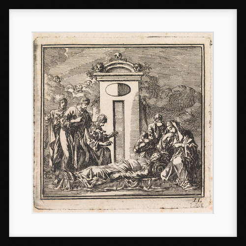 Six people mourn a dead person by Pieter Arentsz & Cornelis van der Sys II