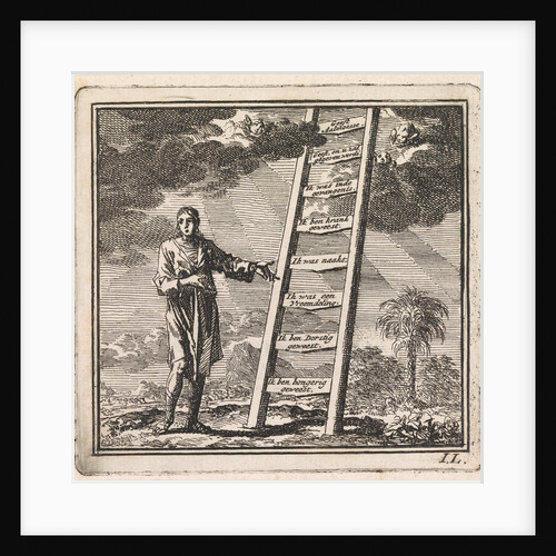 Man points to a ladder reaching to heaven by Pieter Arentsz & Cornelis van der Sys II