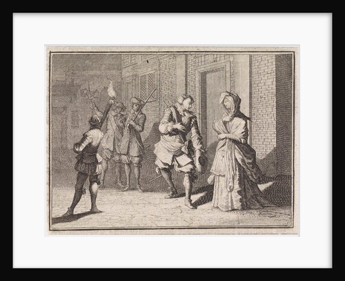 Woman finds her lover in the street at night by Frantz Martin Hertzen