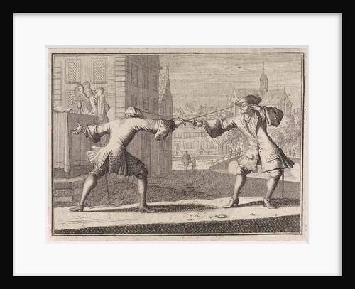 Duellist sees an angel next to his opponent during a fight by Frantz Martin Hertzen