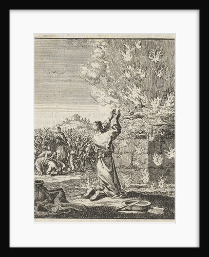 Elia kneels in front of the burning sacrifice by Barent Visscher