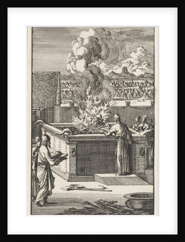Priest sacrifices bull on the offering altar by Pieter Mortier