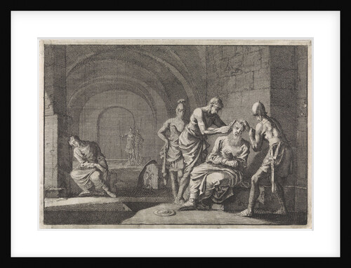 Hyrkanus' ears cut off in jail by Pieter Mortier