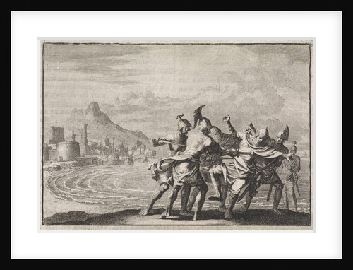 Malichus killed on the beach by four soldiers by Pieter Mortier