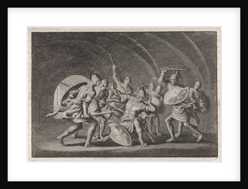 Antigonus, son of Hyrkanus, murdered in a vault by the bodyguard of his brother Aristobulus by Pieter Mortier