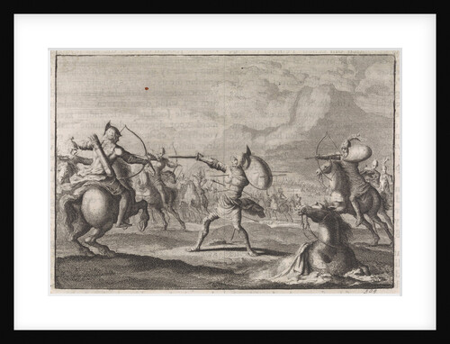 Demetrius Seleucus defends himself against shooting horsemen by Pieter Mortier