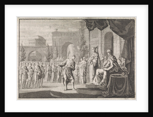 Hyrkanus before the throne of Ptolemy Philadelphus by Pieter Mortier