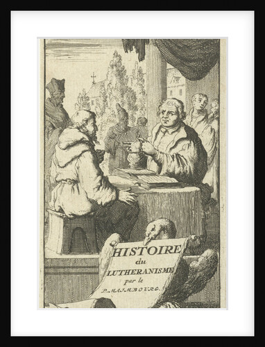 Discussion between Luther and a monk by Jan Luyken