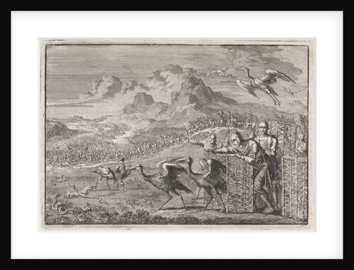 Moses dispels the snakes by releasing ibises by Pieter Mortier