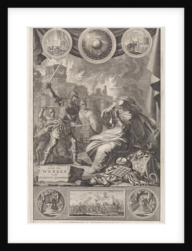 Chained woman in mourning attacked by warriors by Anonymous