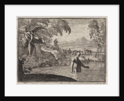 Angel flies away with the clothing of a bathing king by Christoph Weigel