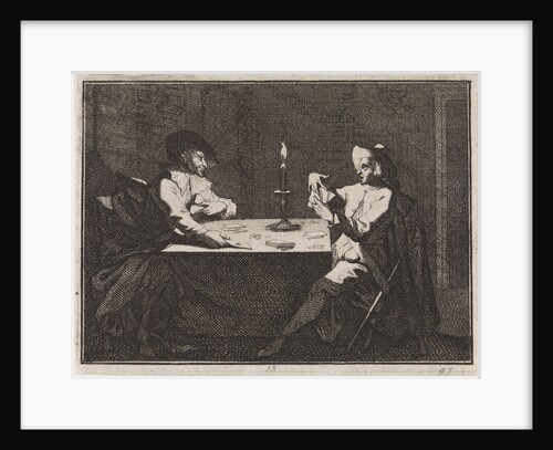 Card game between a young man and the devil by Christoph Weigel