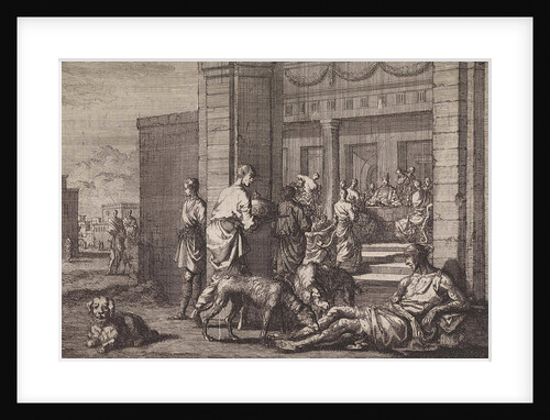 Lazarus begging at the banquet of the rich man by Pieter Mortier