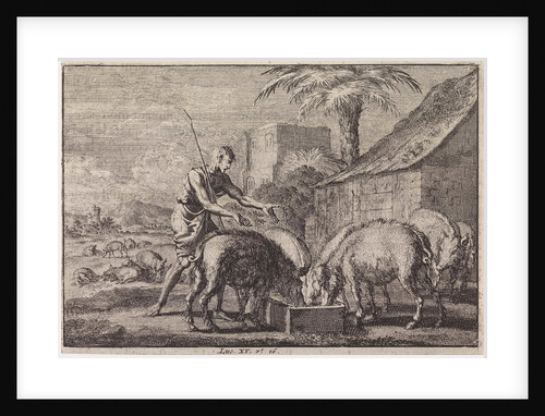 Prodigal Son as a swineherd by Pieter Mortier