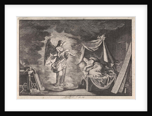 Angel appears to Joseph in his carpentry workshop by Pieter Mortier