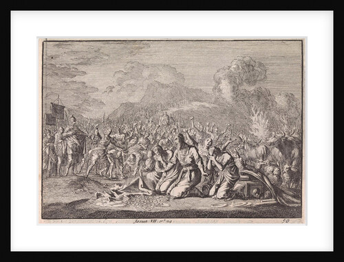 Stoning of Achan and his family by Pieter Mortier