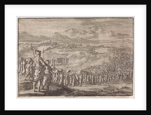 Israelites pass through the dry Jordan by Pieter Mortier