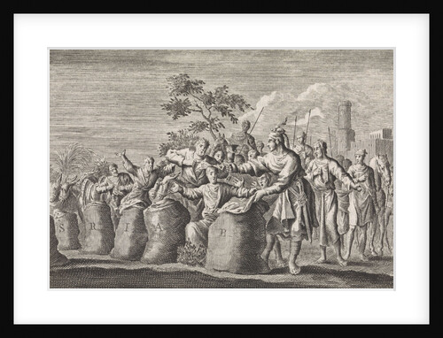 Joseph's silver cup is found in Benjamin's sack by Pieter Mortier