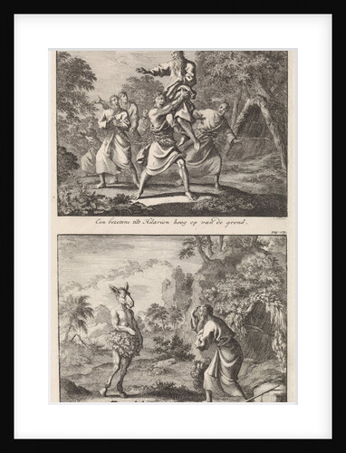 Saint Hilarion is lifted by a possessed man, and the Temptation of Saint Anthony by Barent Visscher