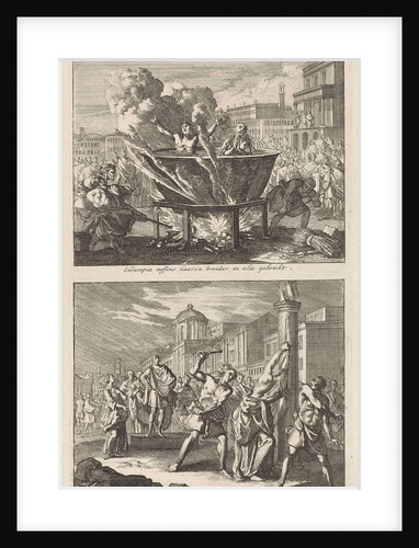 Holy Eulampia and her brother are boiled alive in oil and the Martyrdom of Saint Rufina Rome by Jacobus van Hardenberg