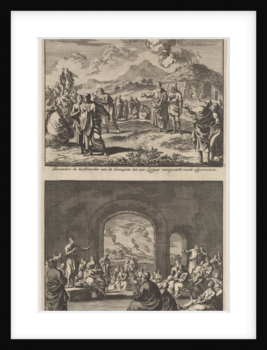 Holy Alexander carbonarius is rejected by the early Christian church and holy Alexander carbonarius preaches to the early Christian church by Jacobus van Hardenberg