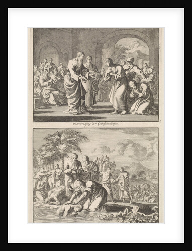 Catechesis of five believers and the baptism of new believers in a river by Jacobus van Nieuweveen