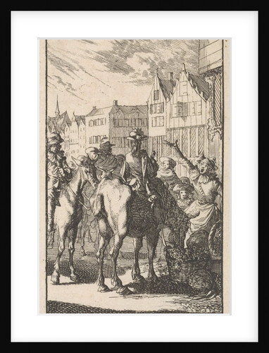 Don Pablo (Buscon) on a horse by Jan Luyken