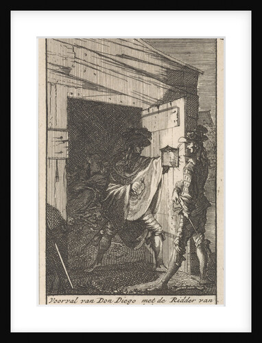 Don Diego meets a man with a lantern by Jan Claesz ten Hoorn