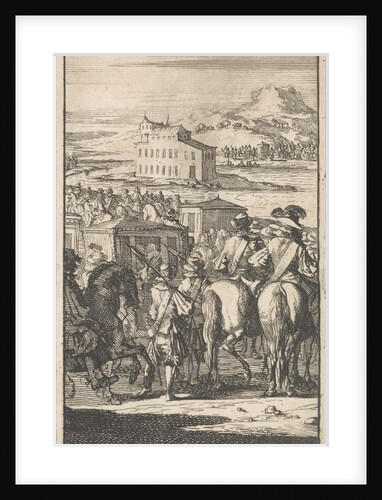 Cardinal Mazarin in a carriage on the way to Pheasant Island by Boudewijn van der Aa
