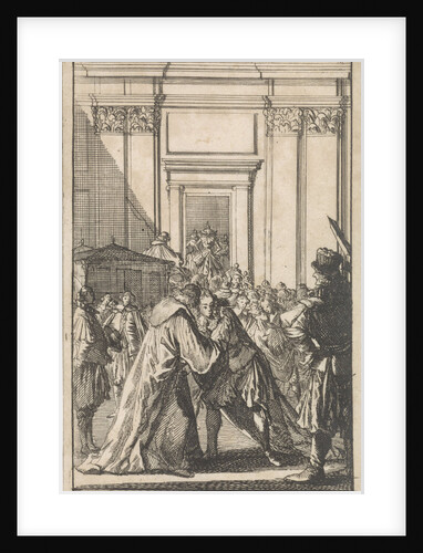 King Louis XIV greet Cardinal Mazarin by Boudewijn van der Aa
