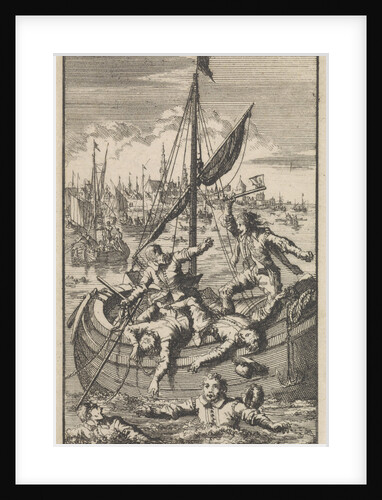 Pietro Ciacconne conquers a boat from Leiden The Netherlands by Jan Luyken