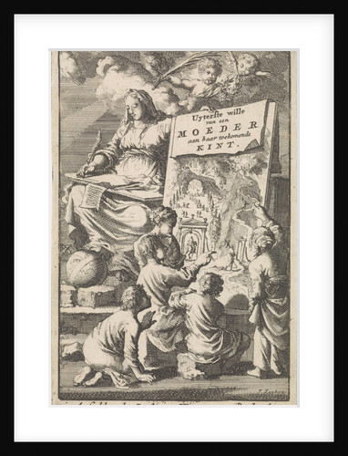 Woman shows children the wide and narrow path by Jan Luyken