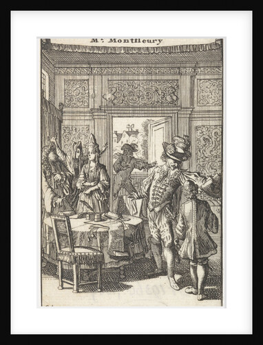 Don Pascale tears, in the presence of Don Henrique, Angelique and Marcelle, the hat of lackey Gusman's head by Adriaan Braakman