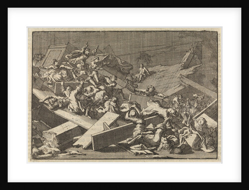 Floor of the home church of the imperial attorney Count von Bercka collapses by Jan Luyken