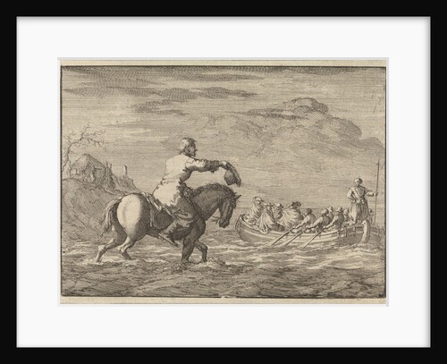 Arrival of William III at the Oranjepolder in a rowing boat by Pieter van der Aa I