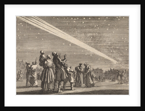 A crowd of people sees a comet by Pieter van der Aa I