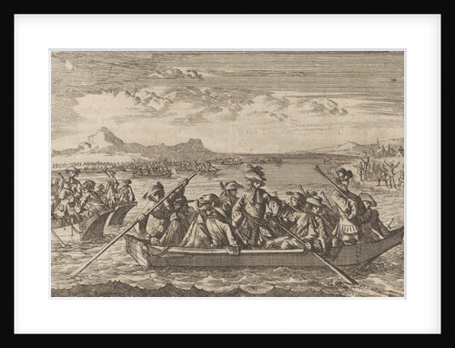 Waldensians chased from Savoy crossing the Lake Geneva in boats back to their country by Anonymous