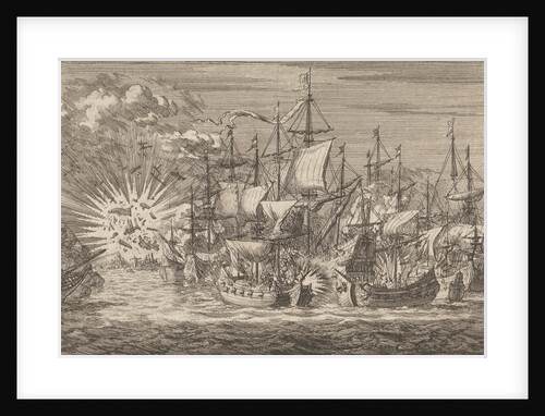 Five Zeeland privateers fight against eight Portuguese warships off the coast of Brazil, in 1657 by Pieter van der Aa I
