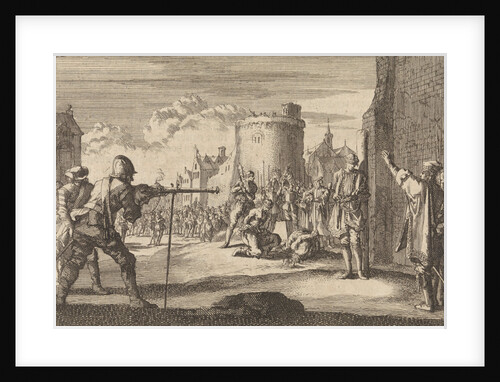 In Jonkoping, Sweden, Baron Gustav Skyte is shot with a musket because of piracy, his companions are decapitated, 1663 by Anonymous