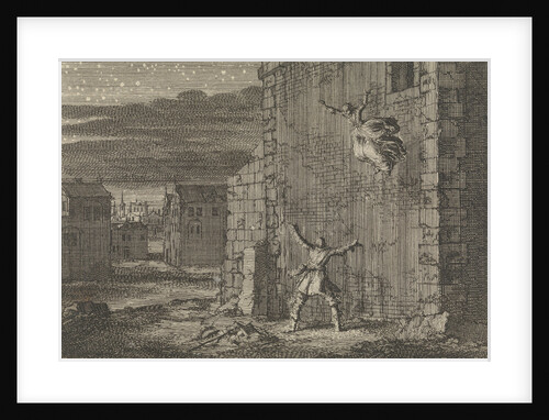 Countess of Aubigny escaped from her prison in London by jumping out of the window by Pieter van der Aa I